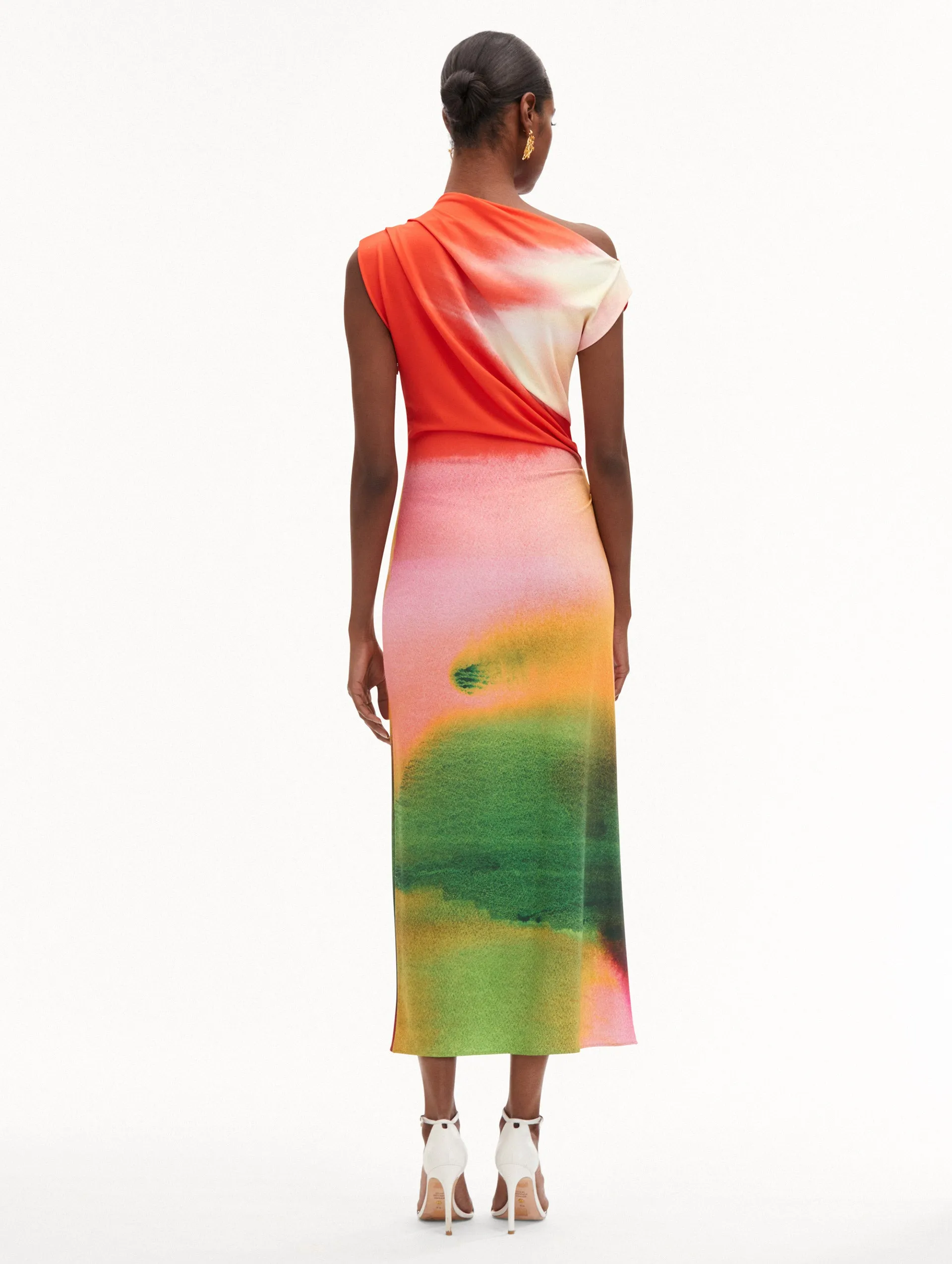 Abstract Watercolor Jersey Dress