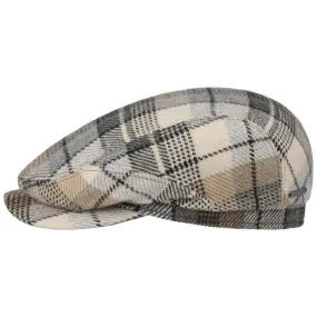 Alpaca Wool Check Driver Flat Cap by Stetson