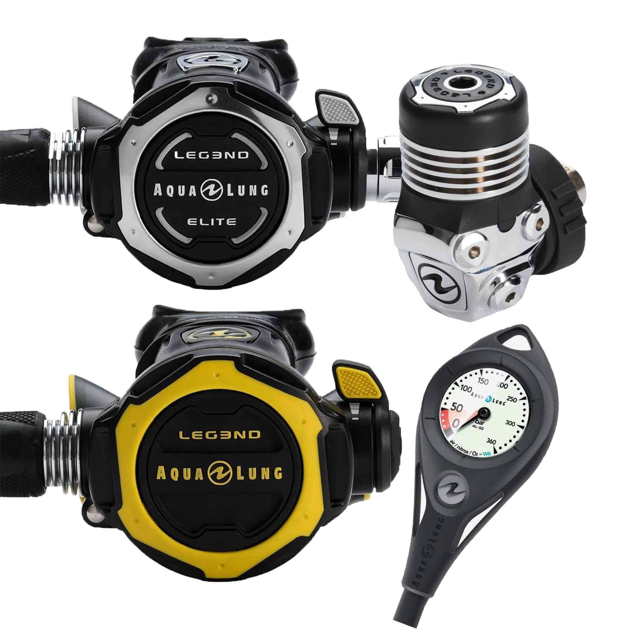 Aqualung Leg3nd Elite Stage 4 Regulator Set and Aqualung Axiom BCD Dive Package