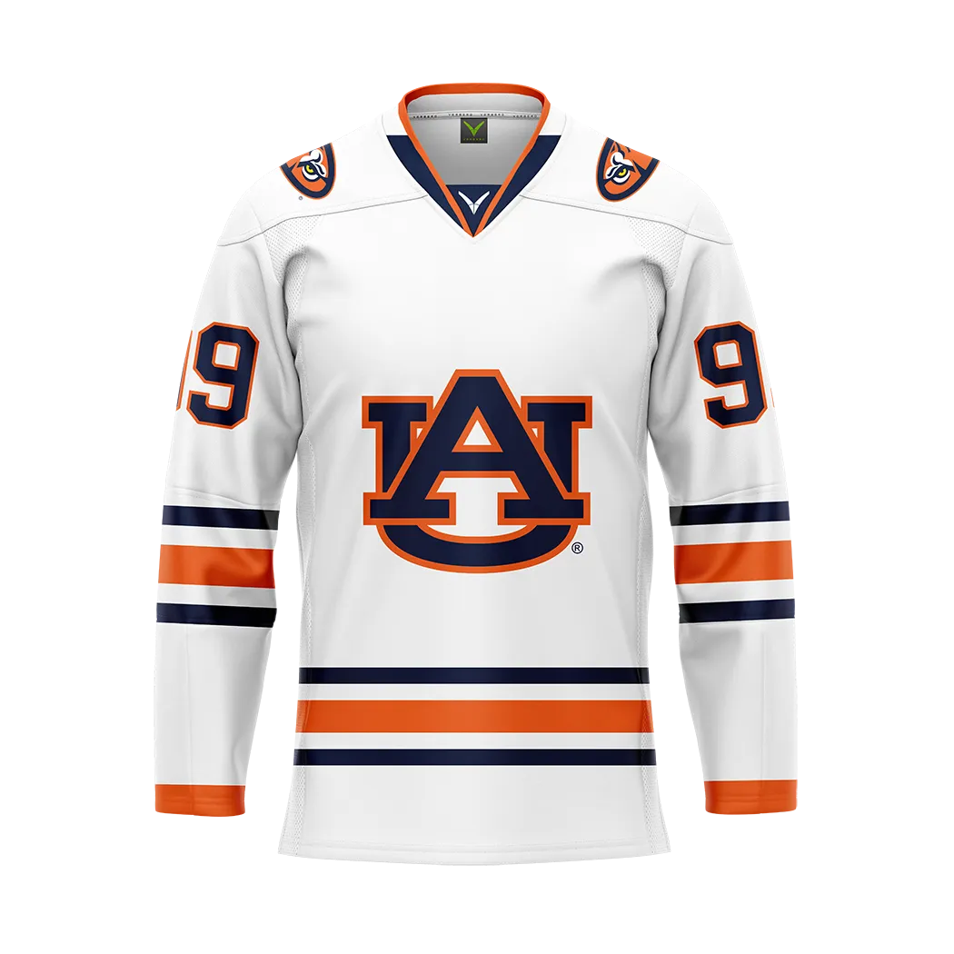 Auburn White Custom Sublimated With Twill Authentic Replica Jersey