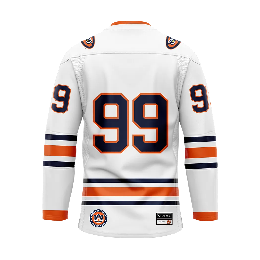 Auburn White Custom Sublimated With Twill Authentic Replica Jersey