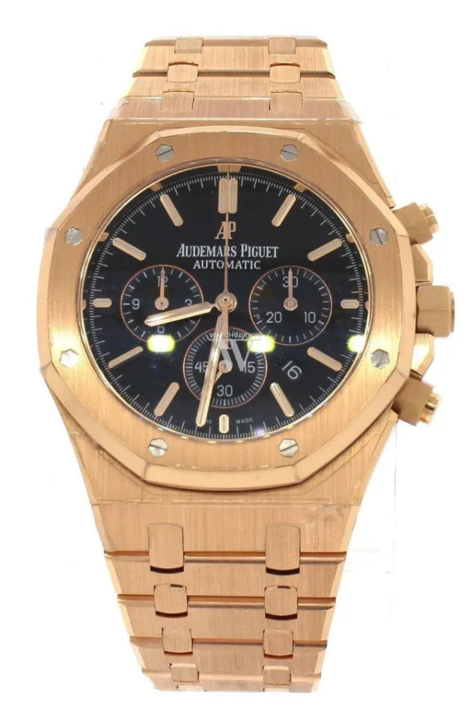 Audemars Piguet Royal Oak Chronograph Black Dial Watches 18kt Pink Gold 26320OR.OO.1220OR.01 DCM