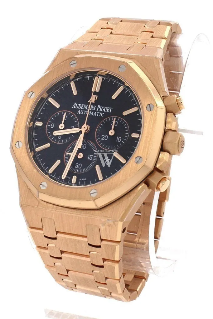 Audemars Piguet Royal Oak Chronograph Black Dial Watches 18kt Pink Gold 26320OR.OO.1220OR.01 DCM