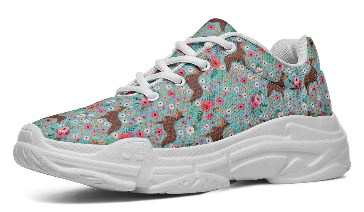 Australian Kelpie Flower Chunky Sneakers