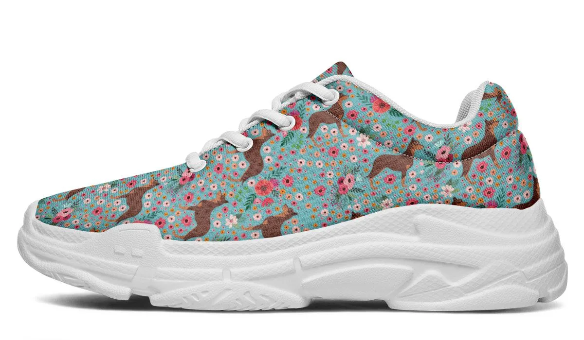 Australian Kelpie Flower Chunky Sneakers