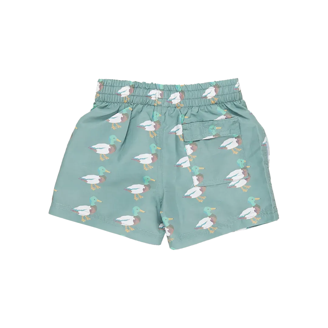 Baby Boys Swim Trunk - Green Mallard Friends