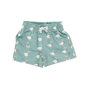 Baby Boys Swim Trunk - Green Mallard Friends