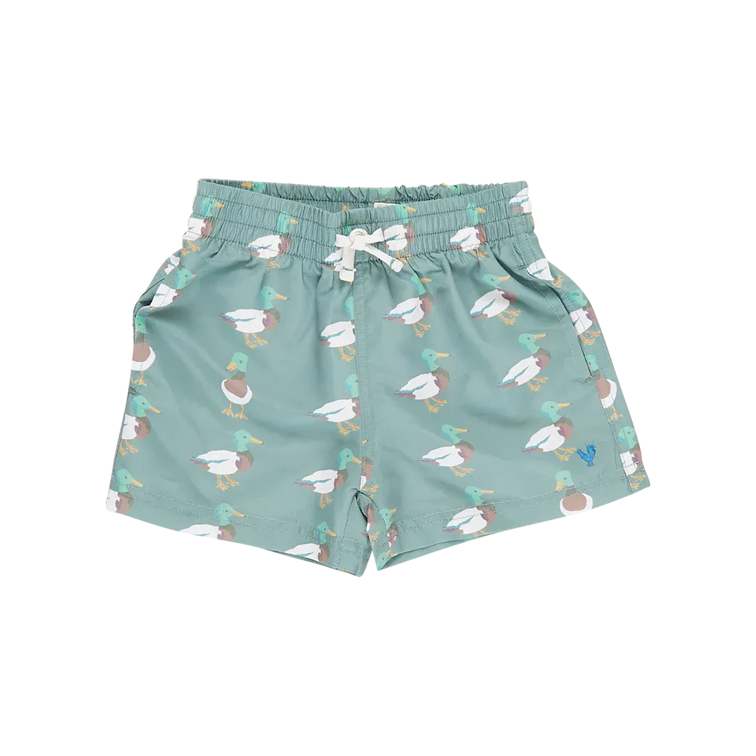 Baby Boys Swim Trunk - Green Mallard Friends