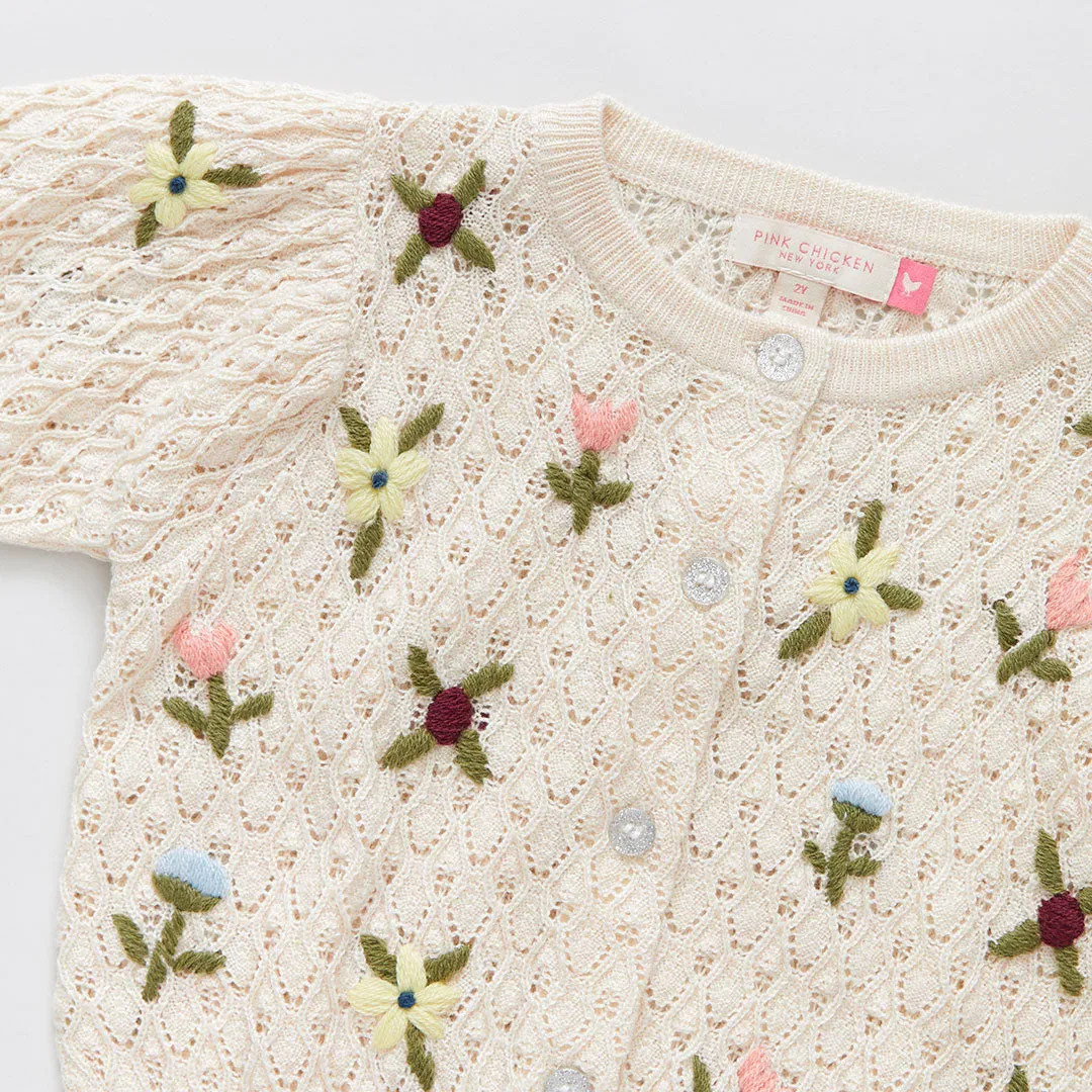 Baby Girls Constance Sweater - Floral Embroidery