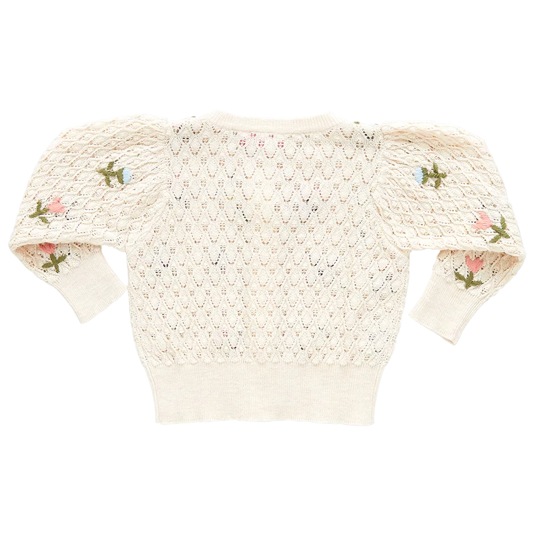 Baby Girls Constance Sweater - Floral Embroidery