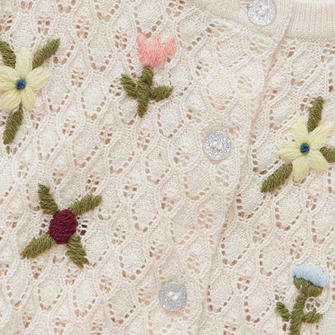 Baby Girls Constance Sweater - Floral Embroidery