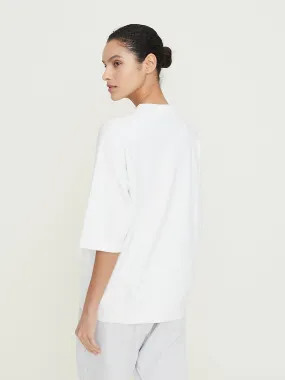 Back Line Sweatshirt Half Sleeve in Off White