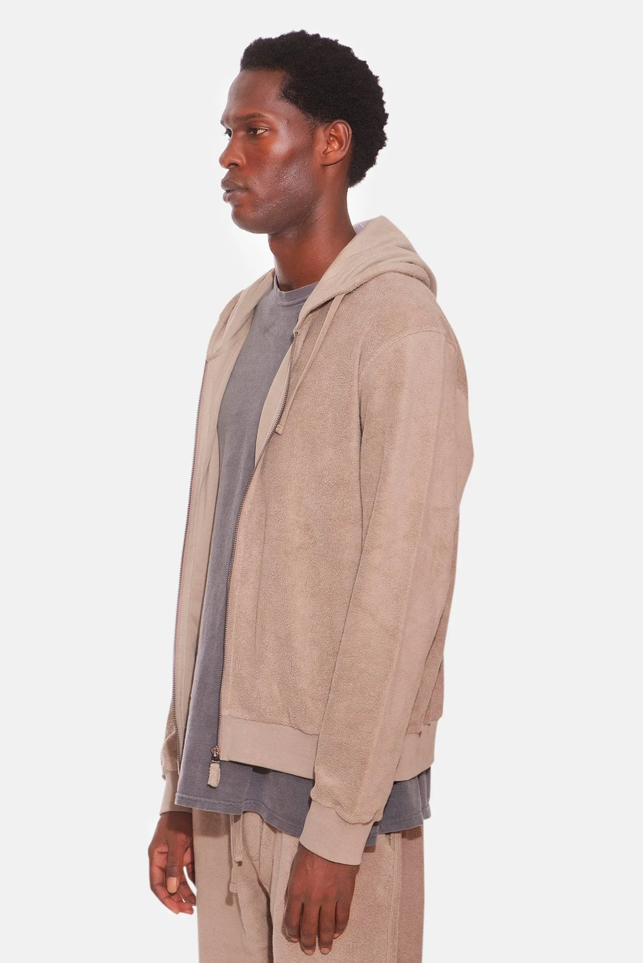 B&C Zip Hoodie Taupe