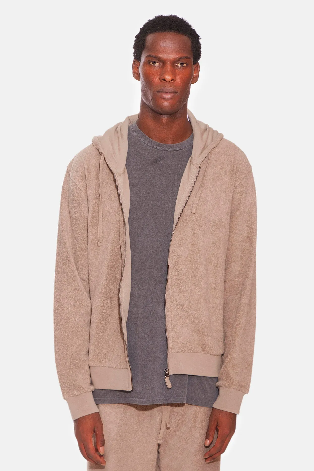 B&C Zip Hoodie Taupe