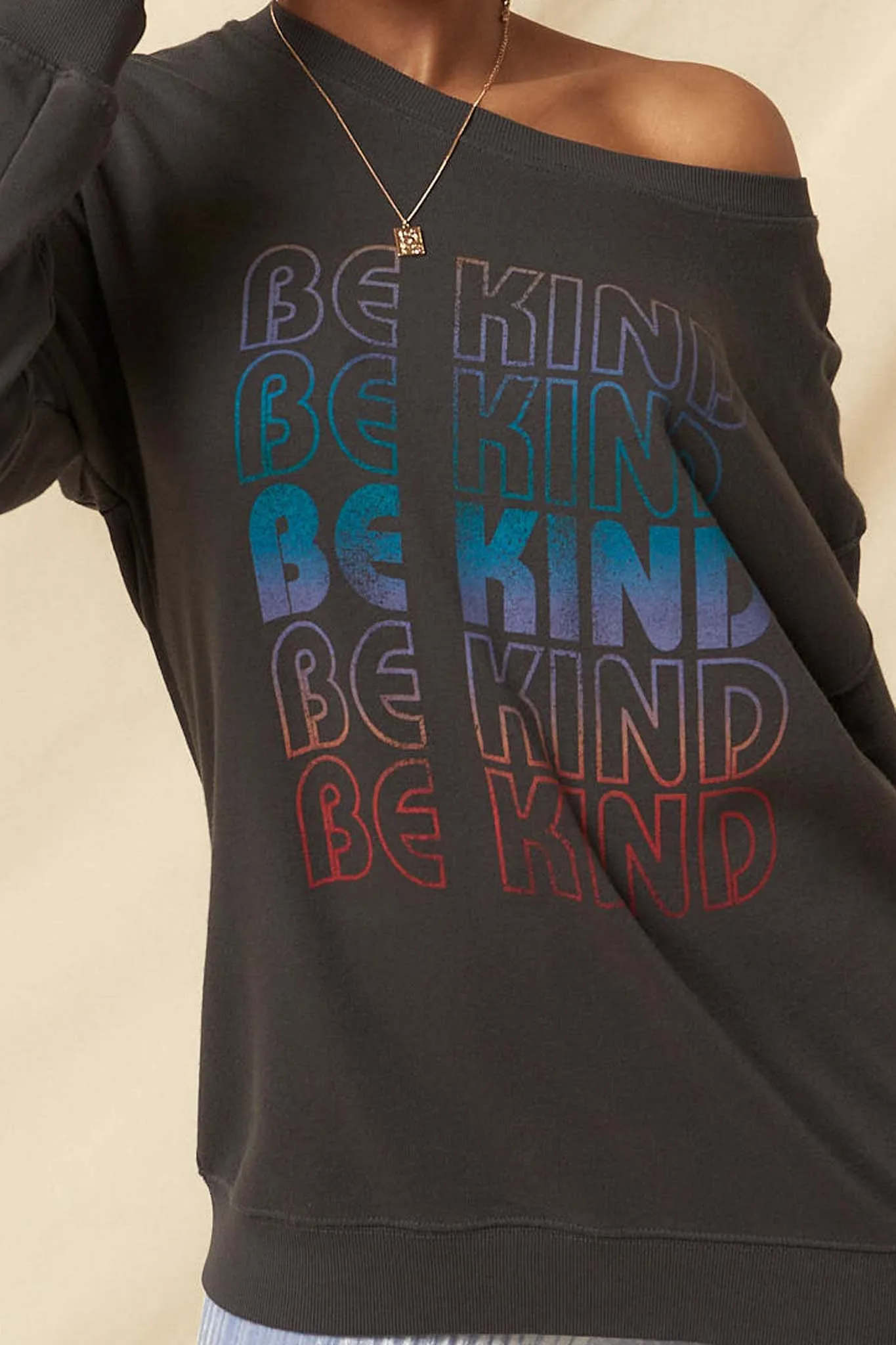 Be Kind Garment-Dyed Graphic Sweatshirt