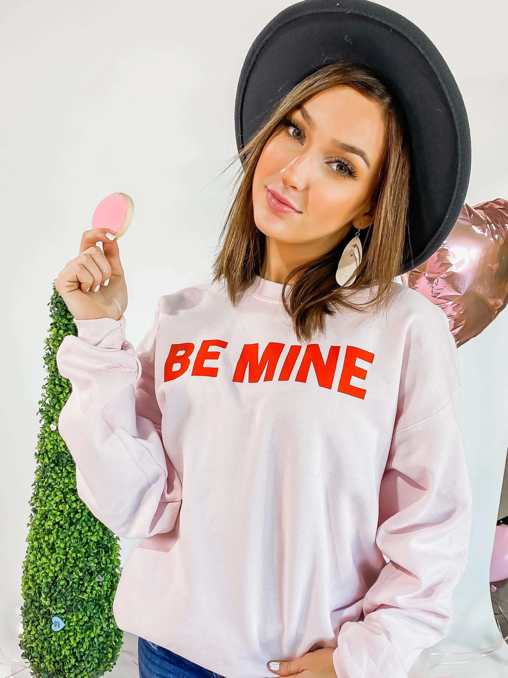 Be Mine Crewneck Sweatshirt - Pink** - Final Sale