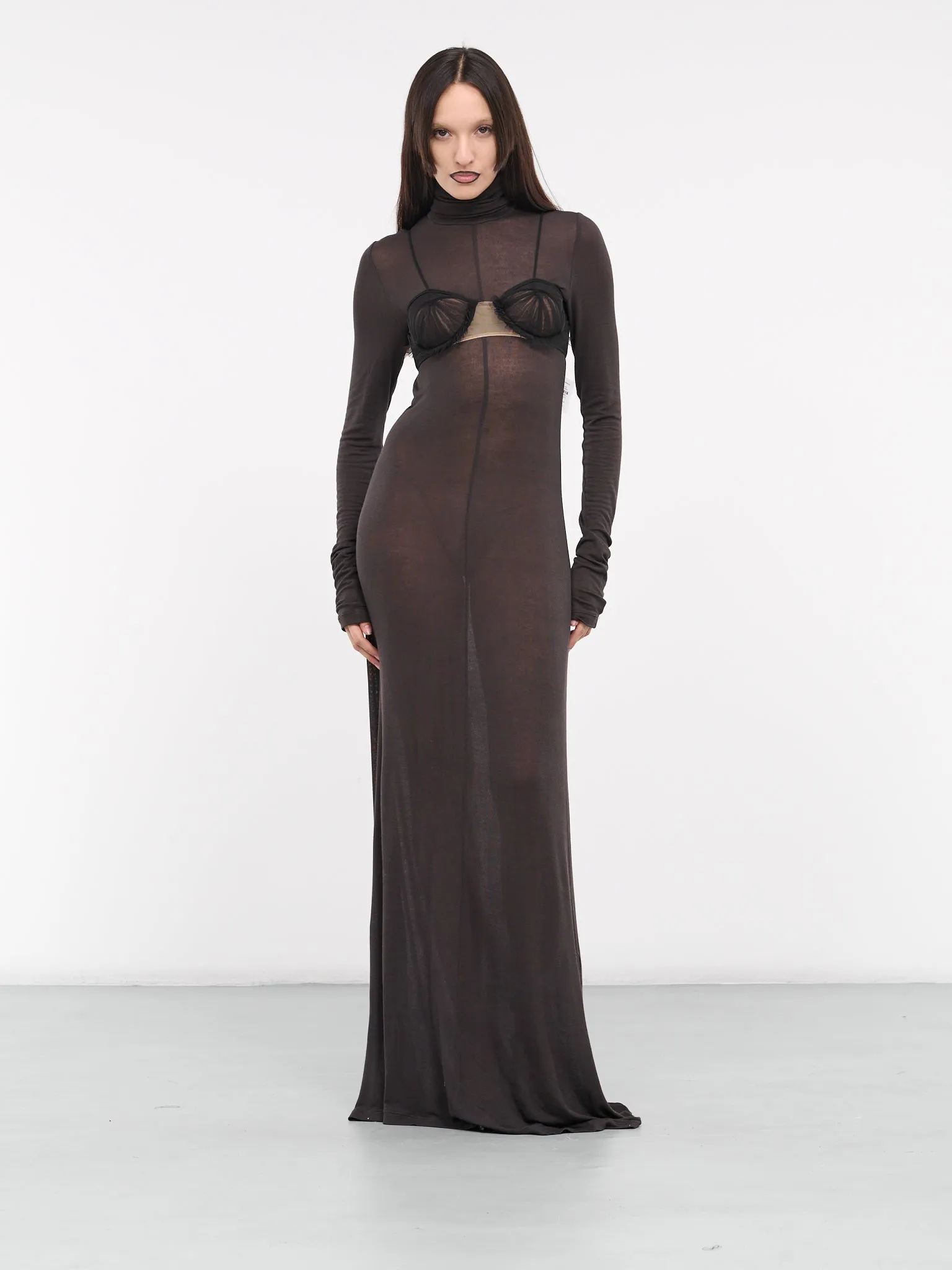 Bodycon Maxi Dress (023-W-4-08-CHOCOLATE)