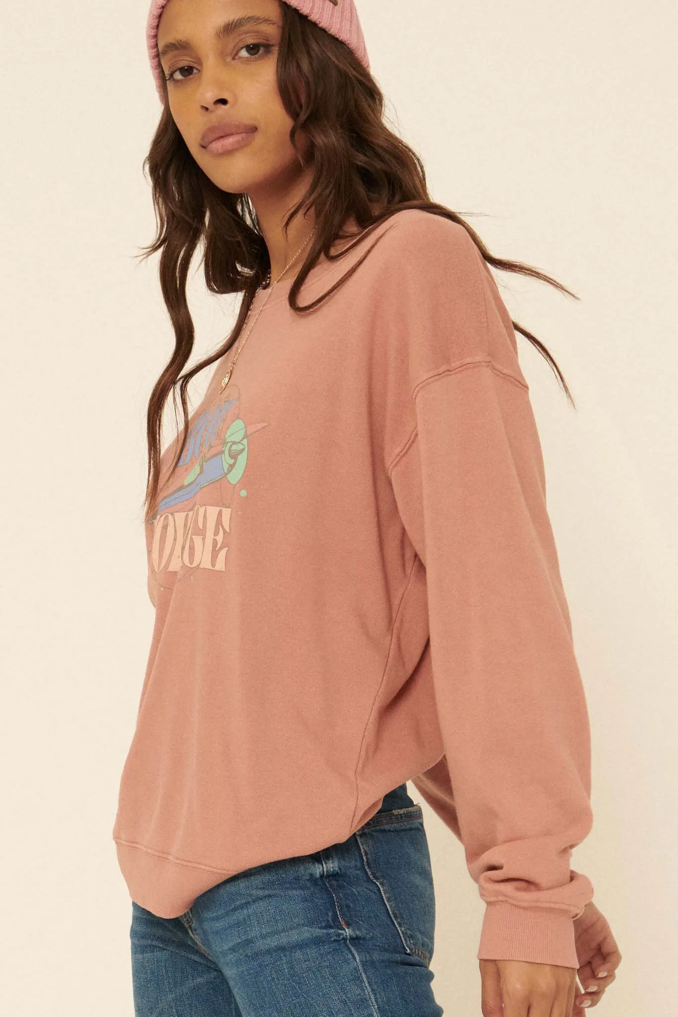 Bon Voyage Garment-Dyed Graphic Sweatshirt