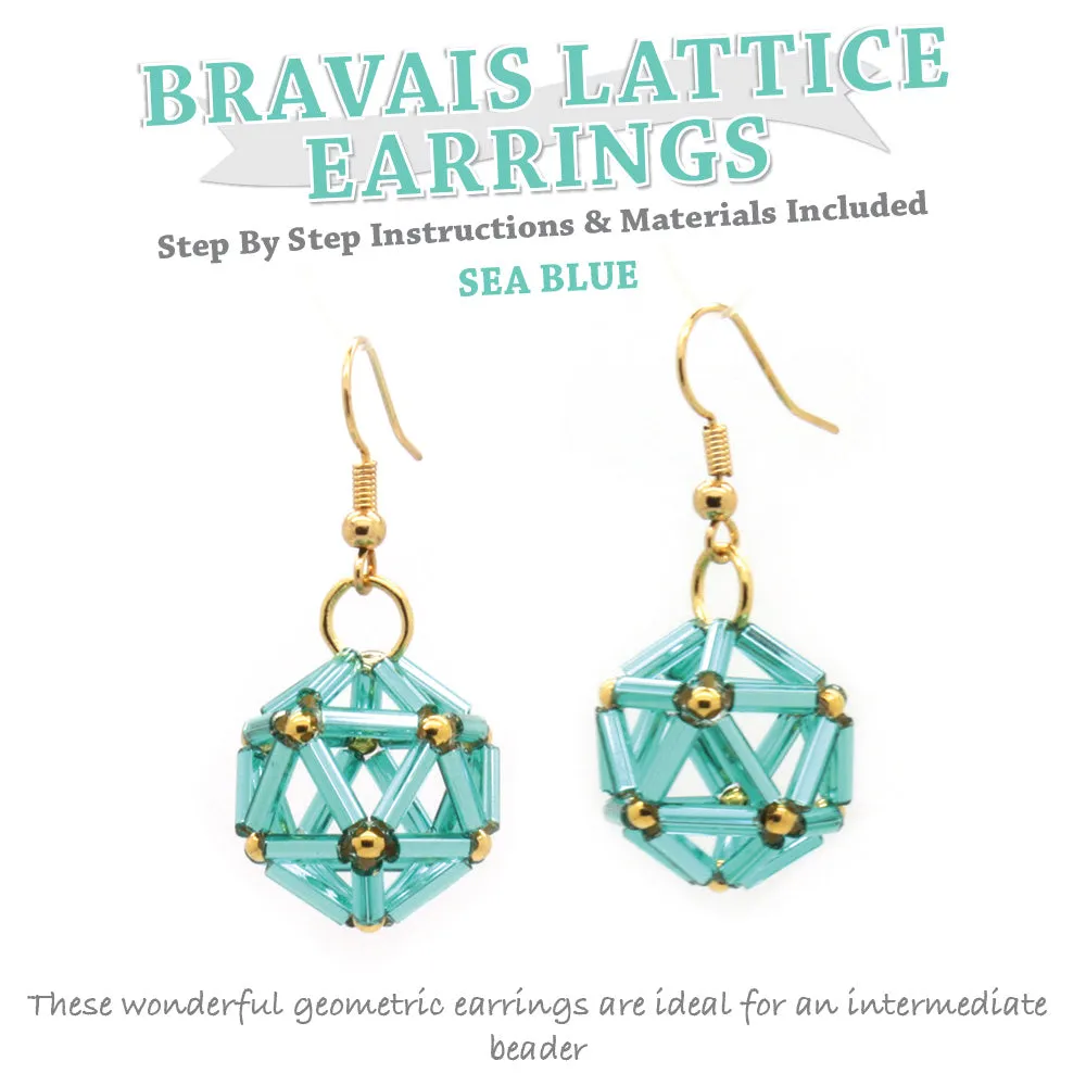 Bravais Lattice Earrings Kit Sea Blue