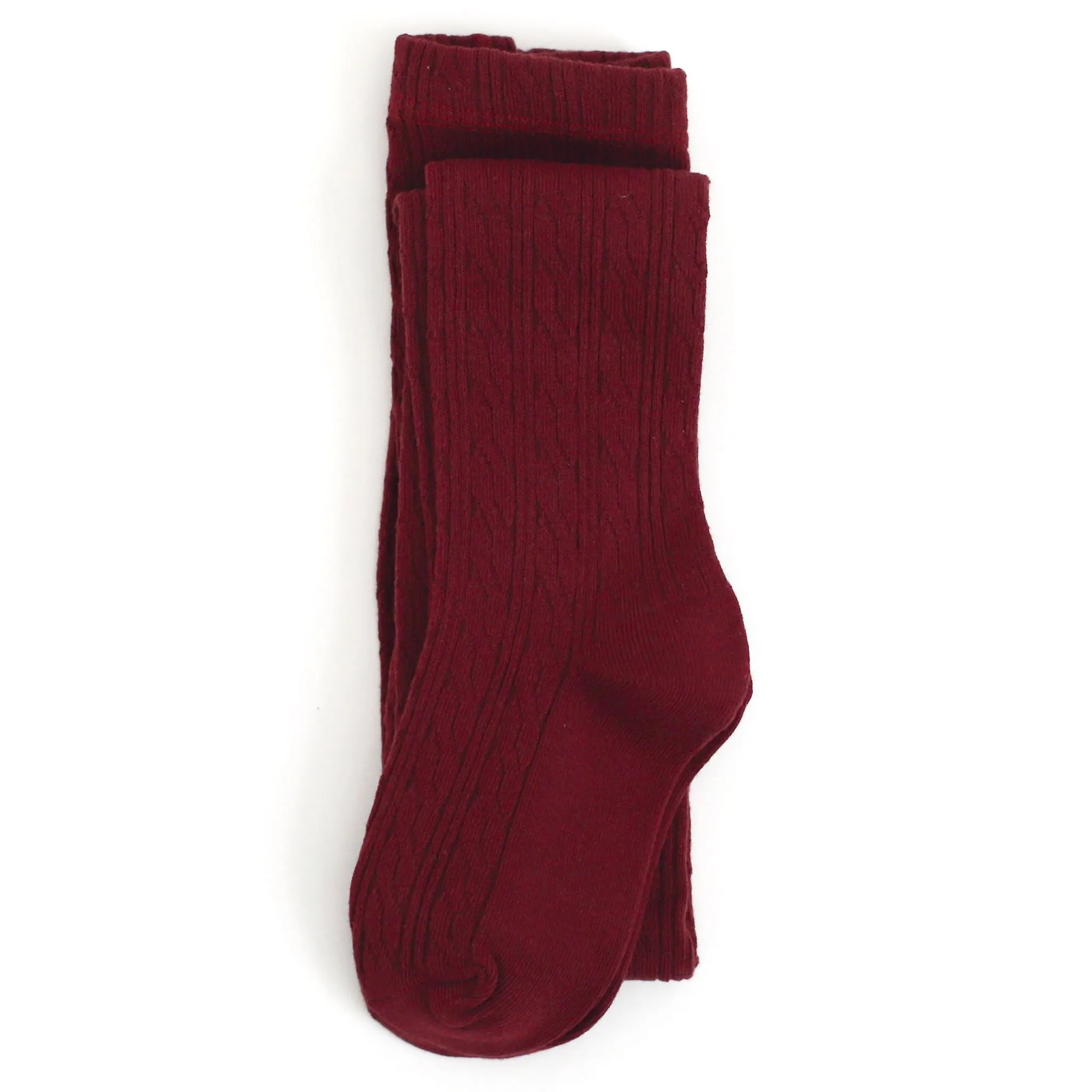 Burgundy Cable Knit Tights