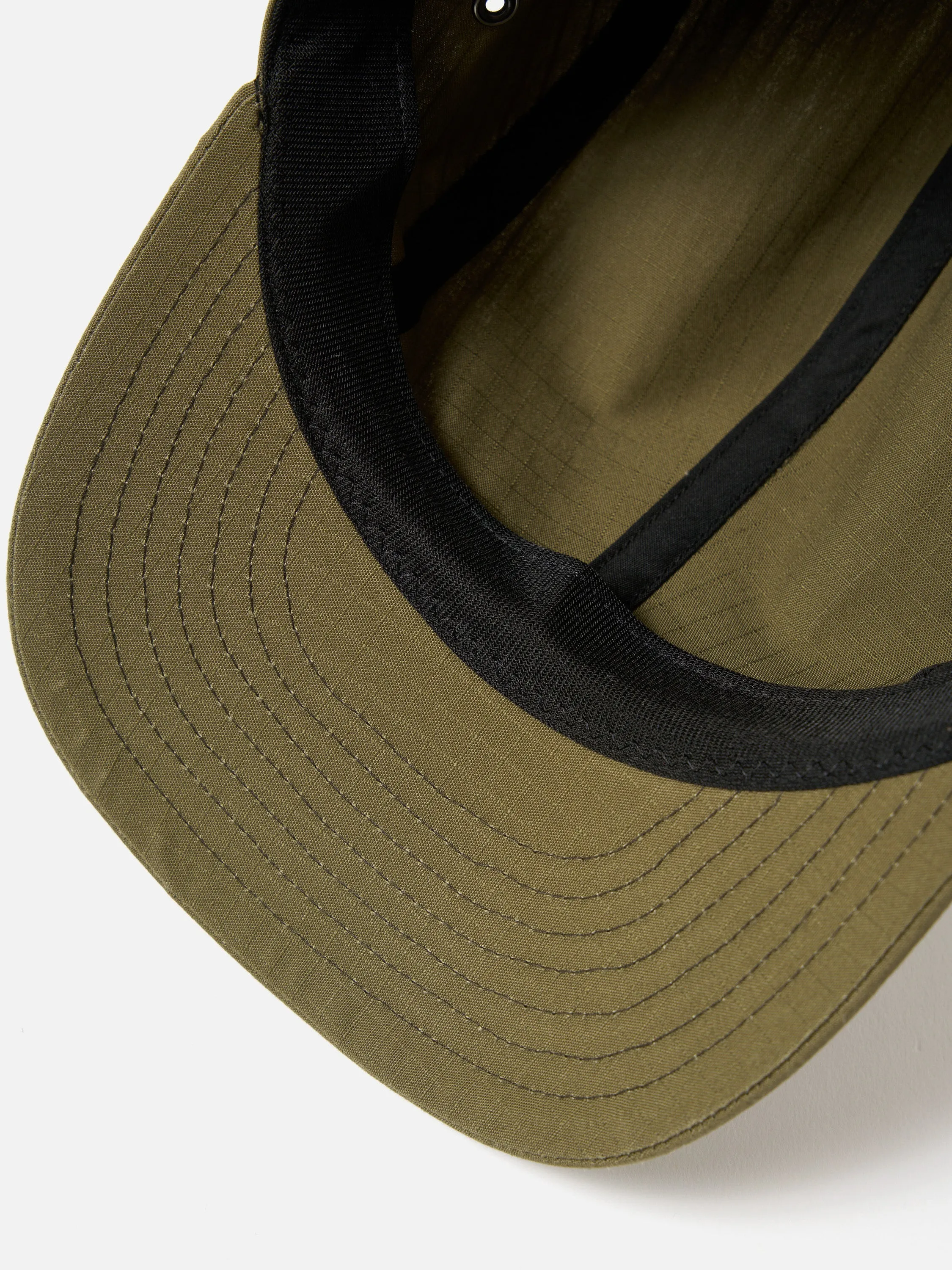 cableami® 4 Panel Cap in Olive Ripstop Cotton