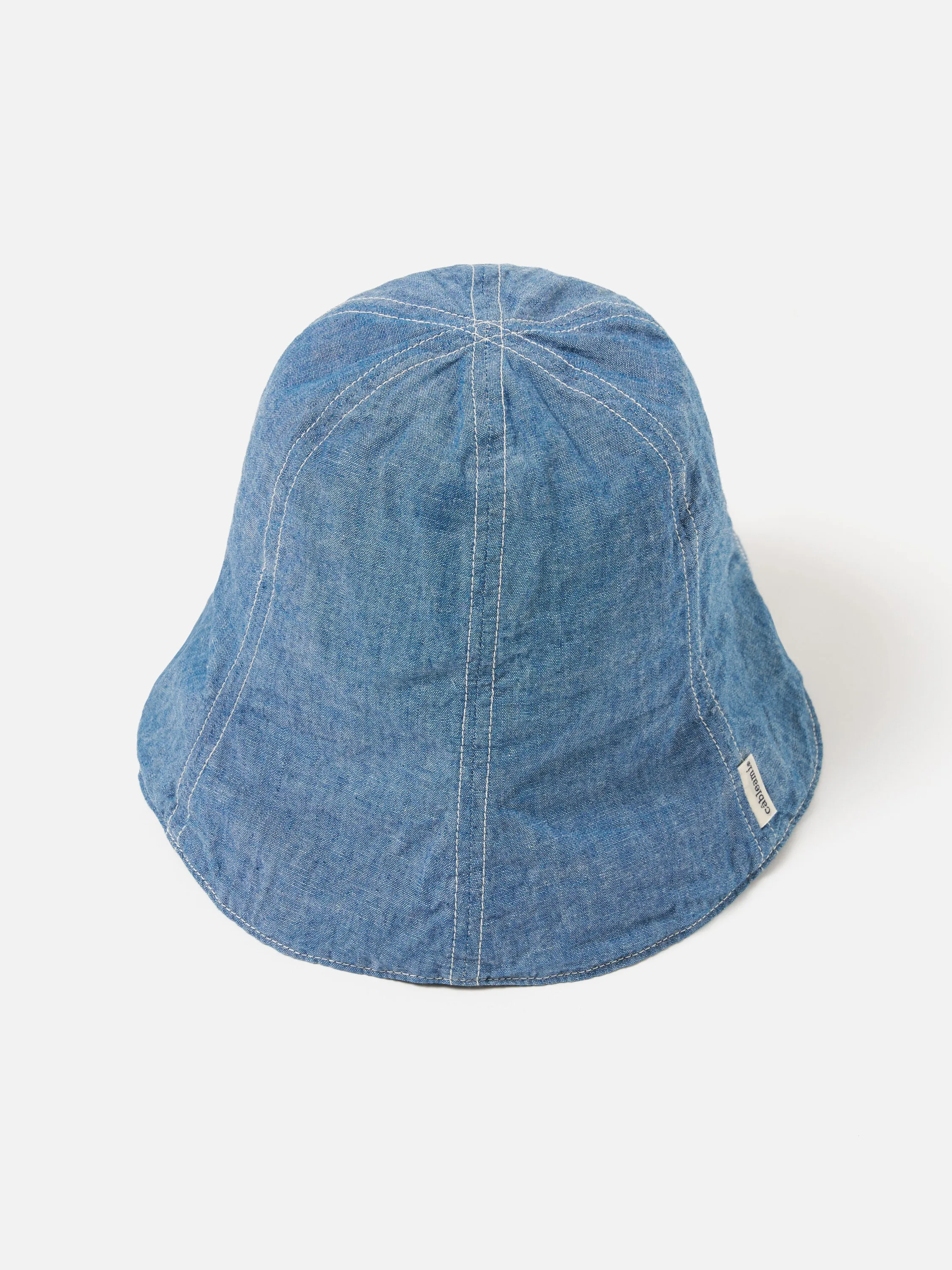 cableami® Reversible Tulip Hat in Indigo/Blackwatch 5oz Chambray/Cordura