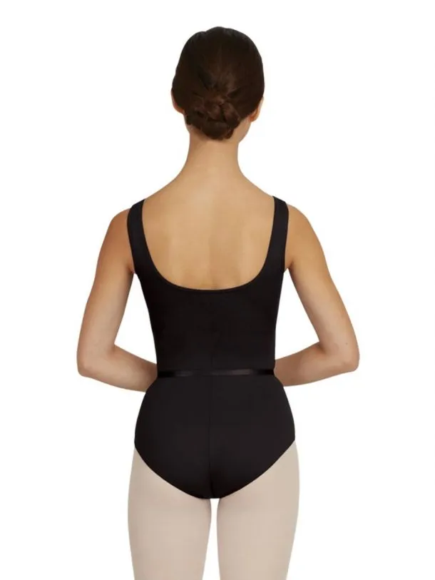 Capezio V-Neck Pinch Front Leotard W/Belt - TC0002