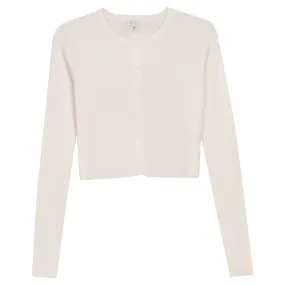 cardigan cropped knit - off white