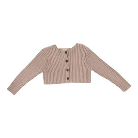 cardigan rib knit shrug - pink