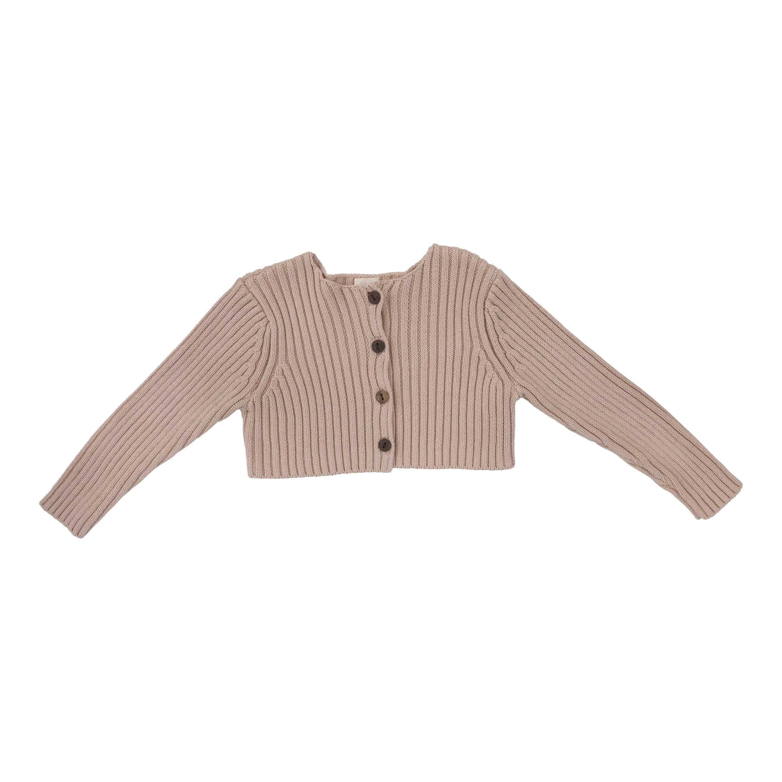 cardigan rib knit shrug - pink