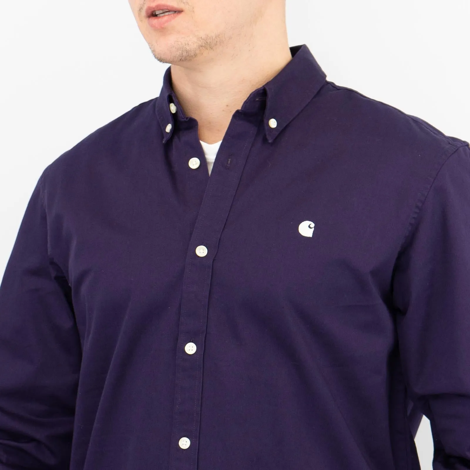 Carhartt WIP Mens Shirt Long Sleeve Madison Purple