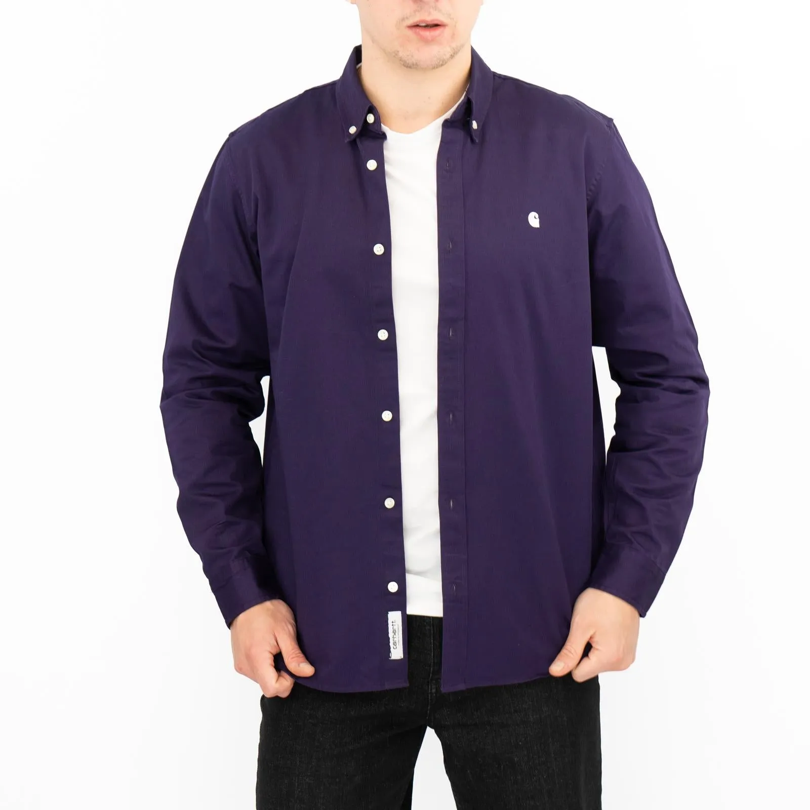 Carhartt WIP Mens Shirt Long Sleeve Madison Purple