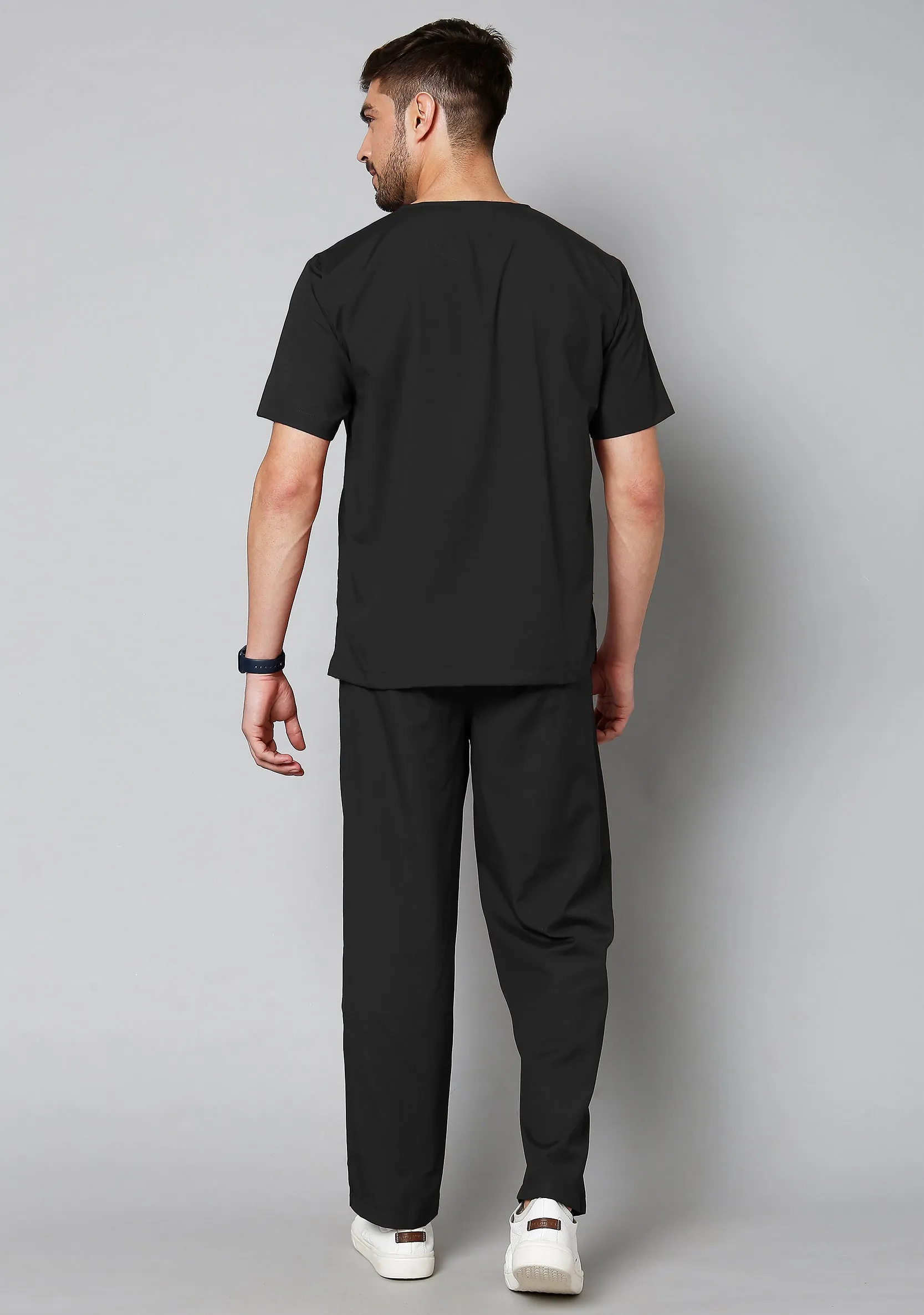 Classic Men's V-Neck (Black) Scrub