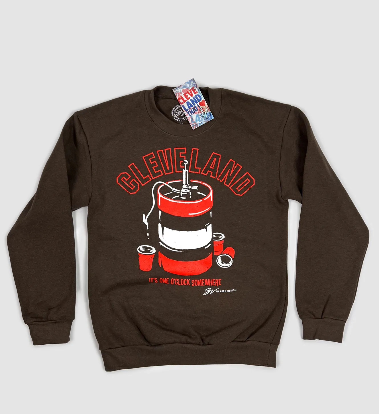 Cleveland Football It's One O'clock Somewhere Crew Sweatshirt