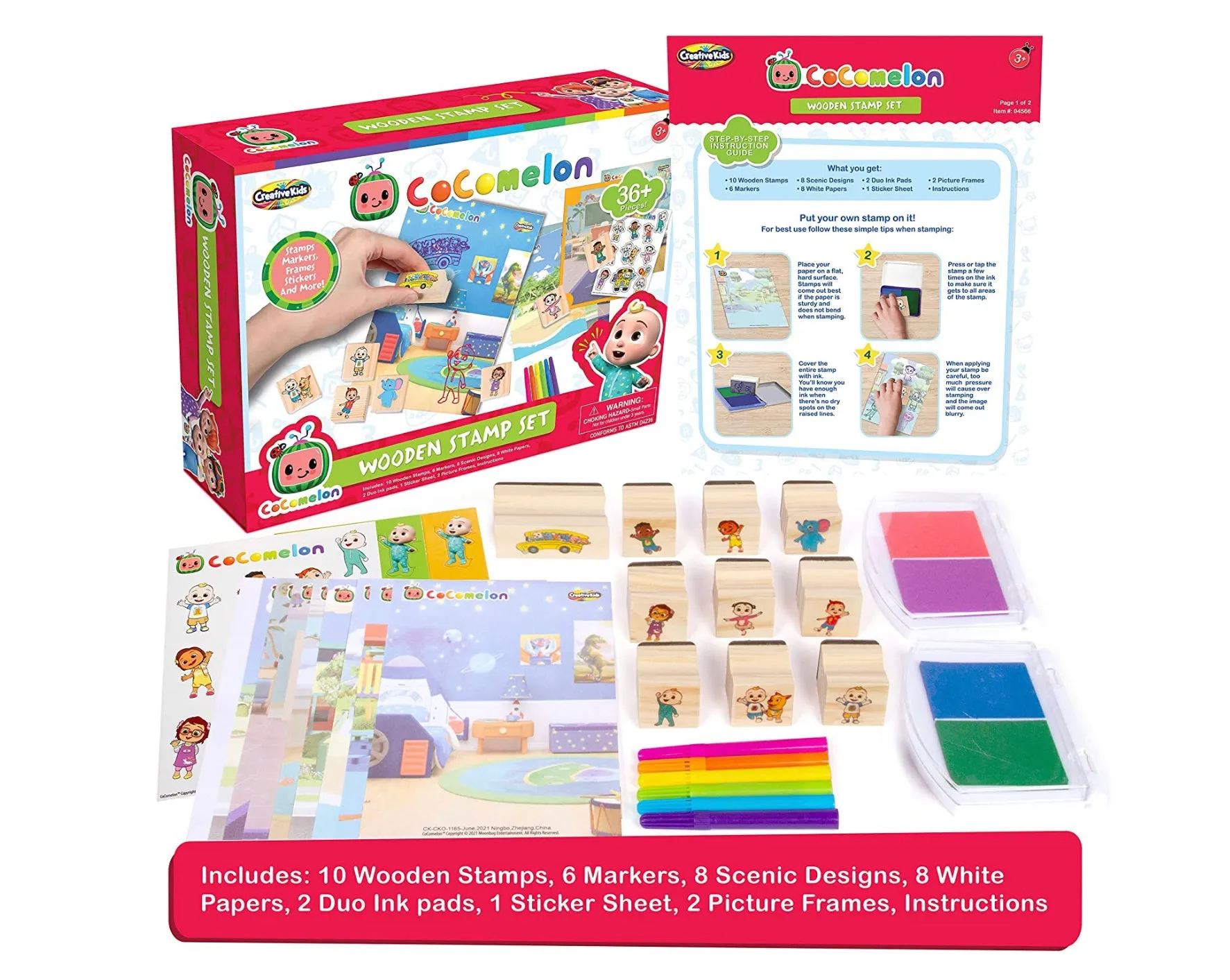 Cocomelon Wooden Stamp Set