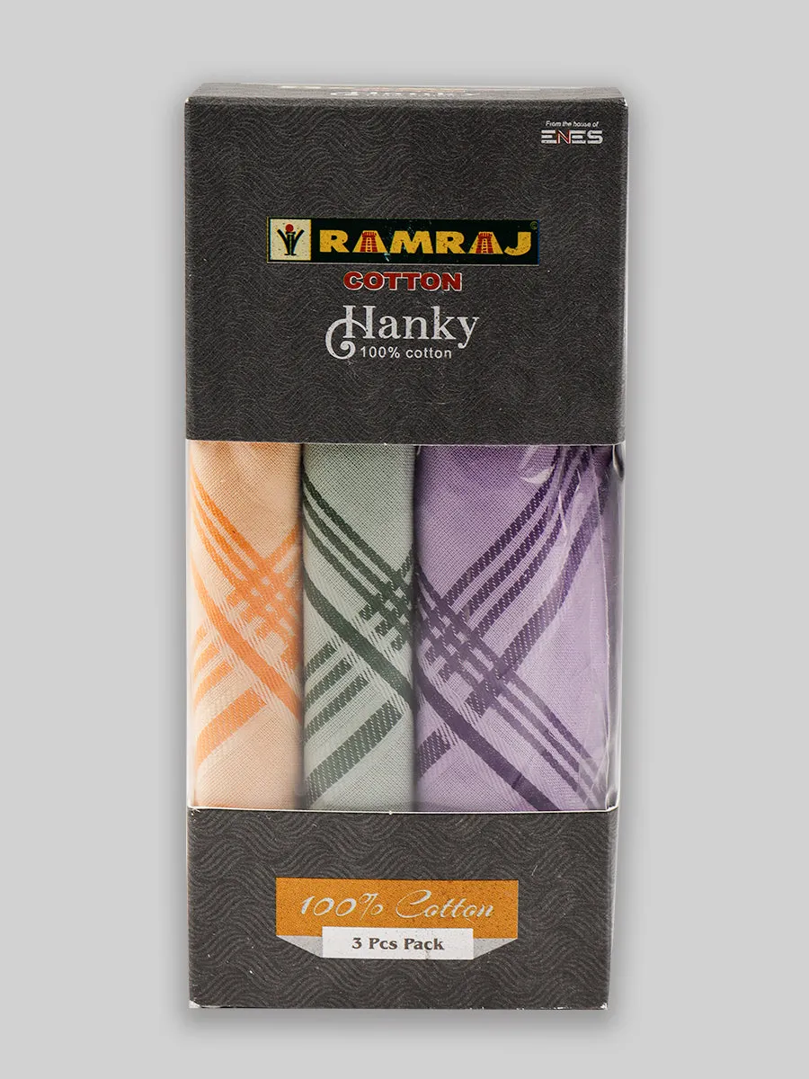 Cotton Colour Hand Kerchief 2877 ( Pack of 2 )