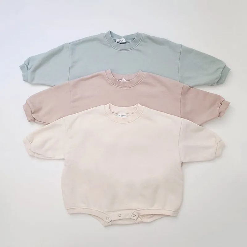 Cozy Cotton Baby Romper Sweatshirt