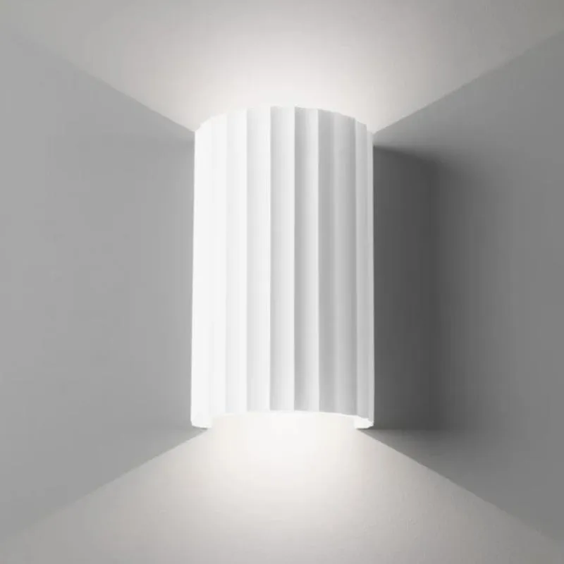 Cylindrical Ribbed Up-Down Wall Light