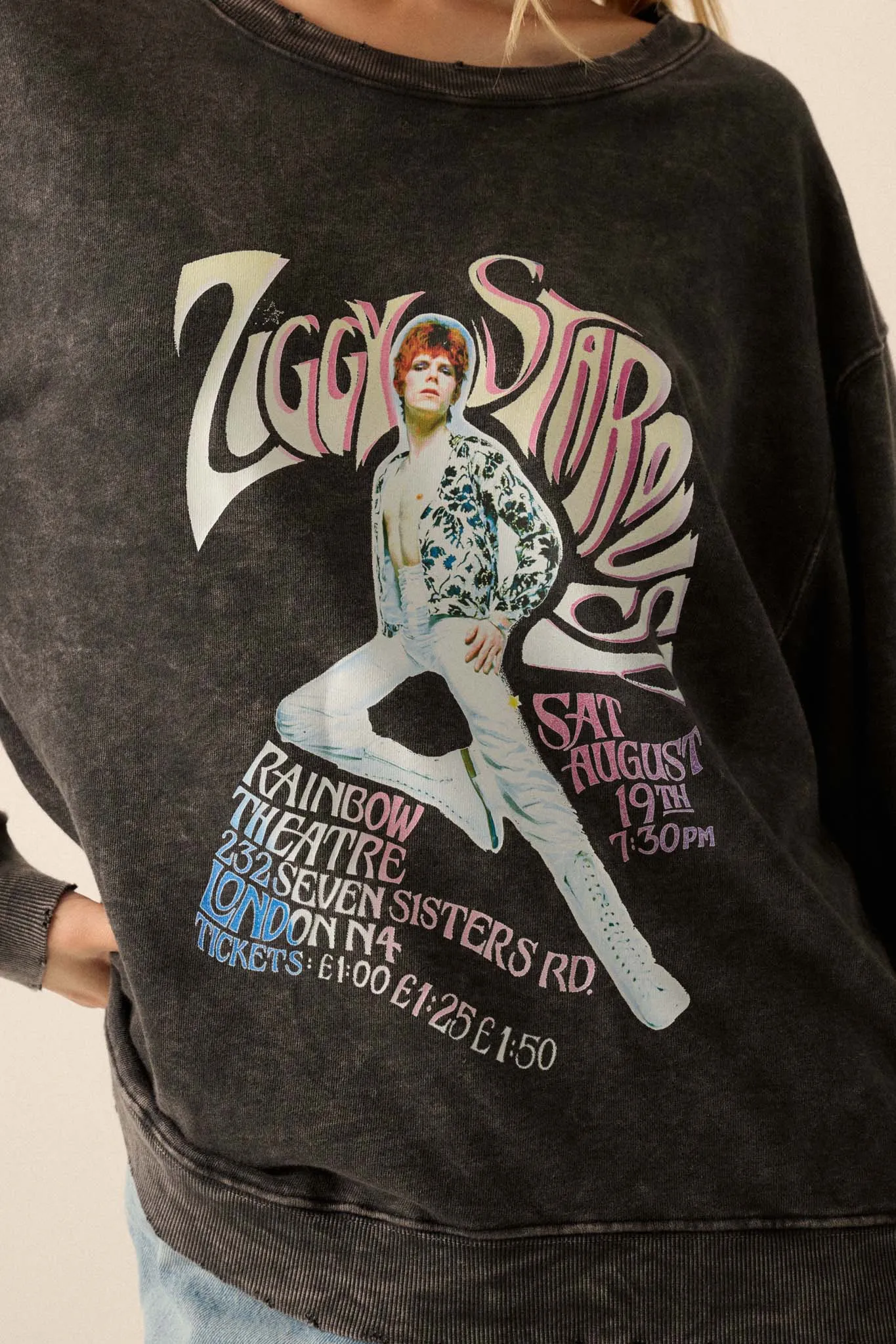 David Bowie Ziggy Stardust 1972 Graphic Sweatshirt