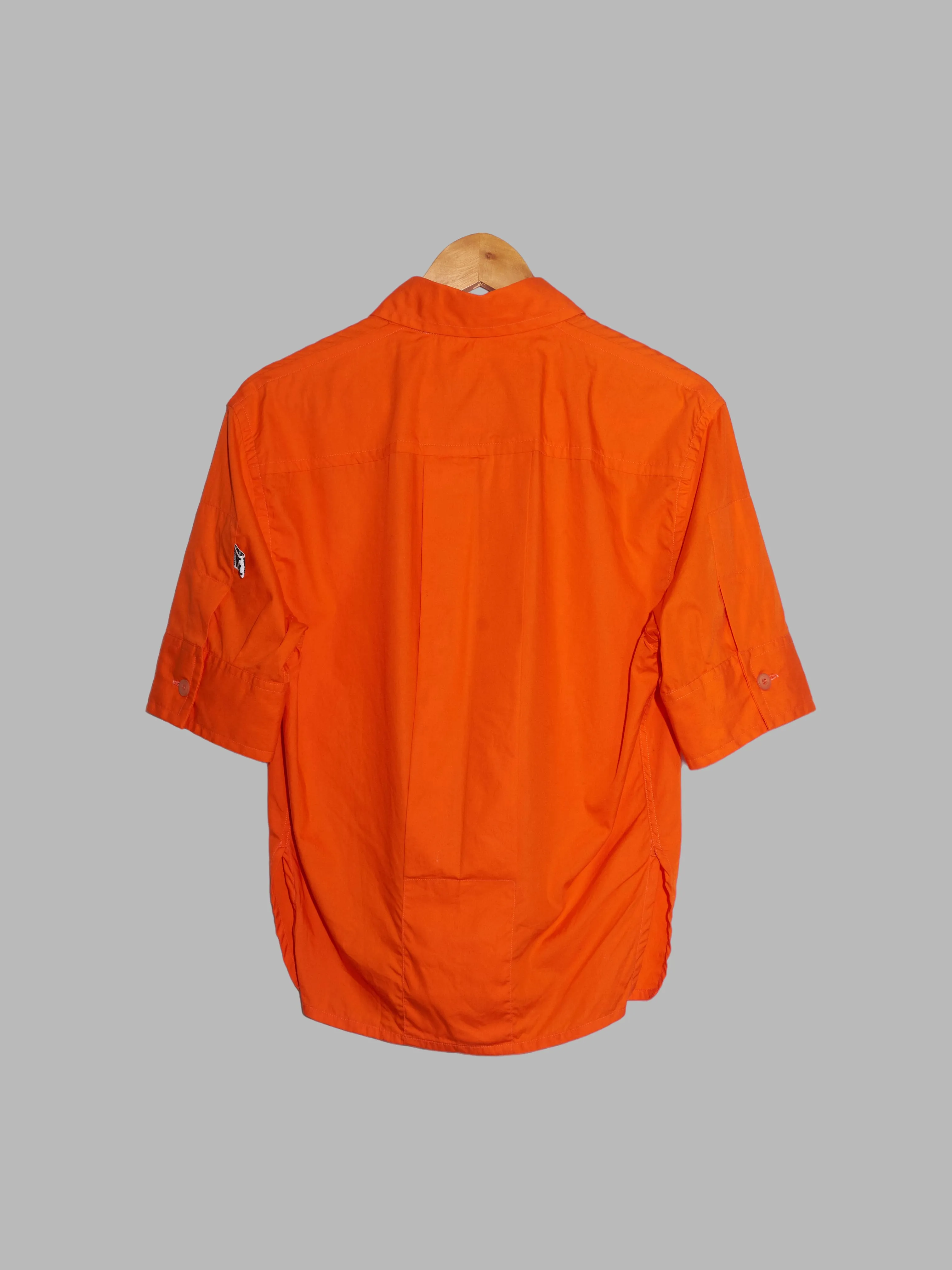 Dirk Bikkembergs 1990s 2000s orange cotton short sleeve shirt - S