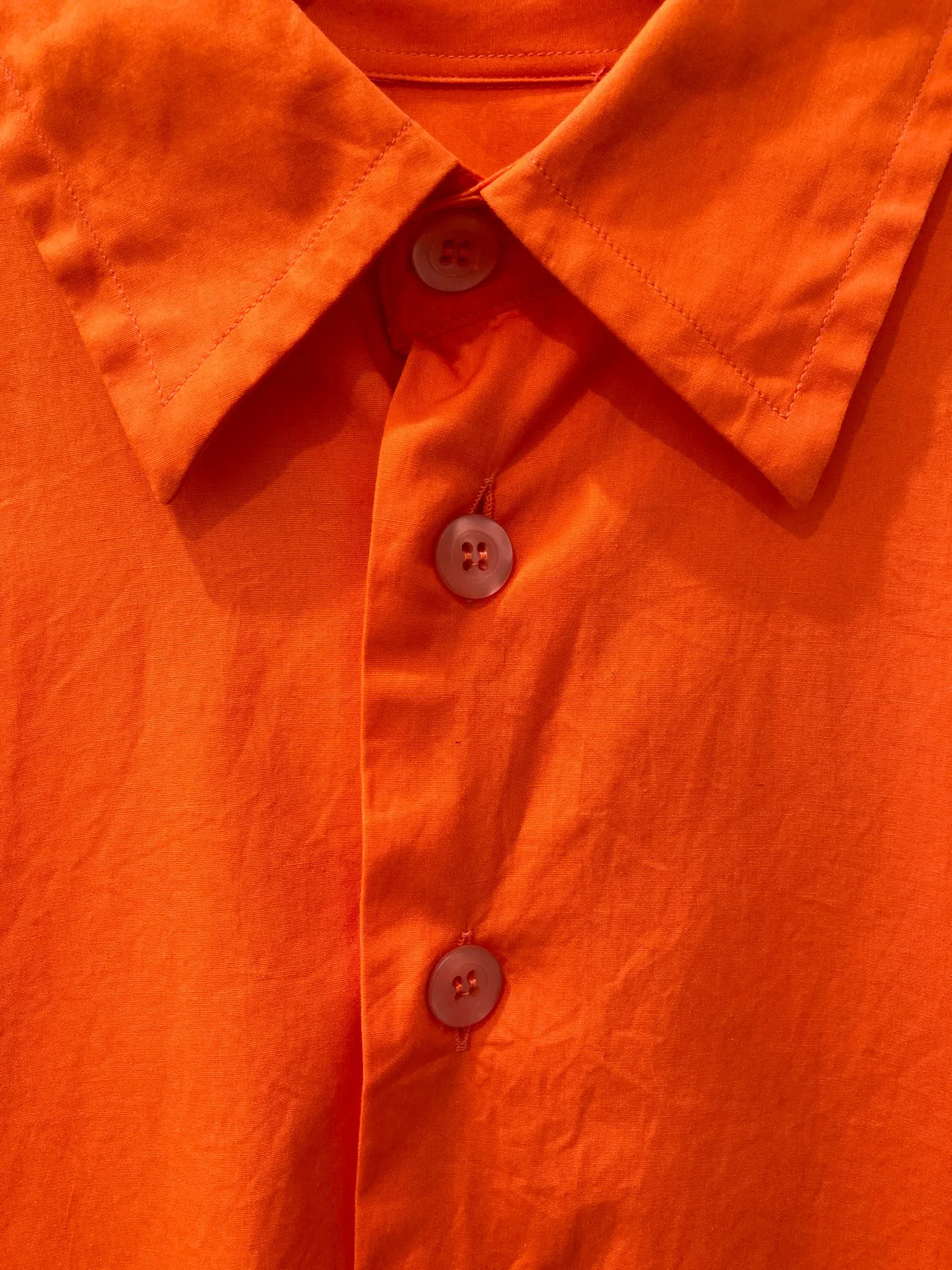 Dirk Bikkembergs 1990s 2000s orange cotton short sleeve shirt - S