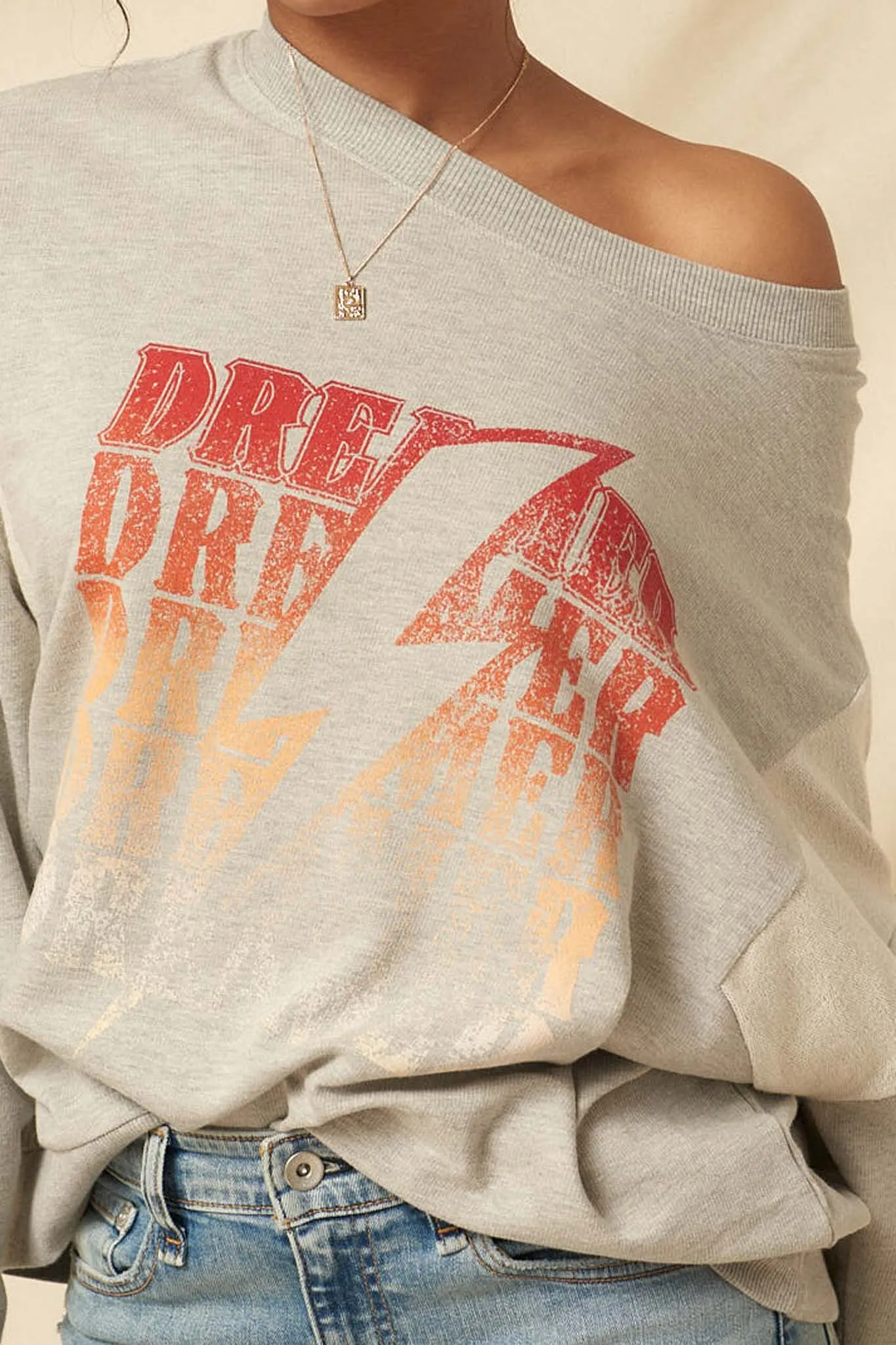 Dreamer Thunderbolt Vintage Graphic Sweatshirt