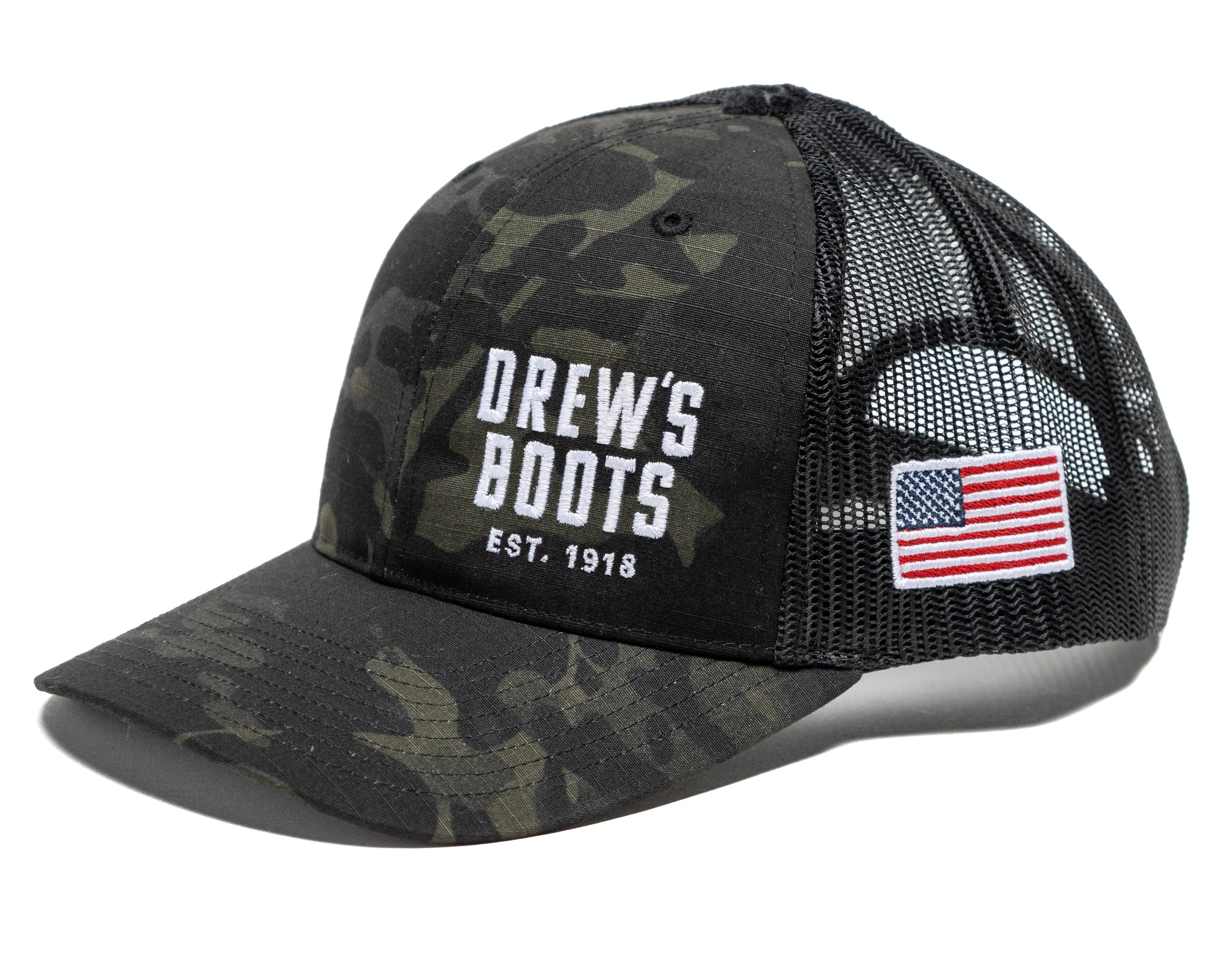 Drew's Boots Trucker Hat - Multicam/Black