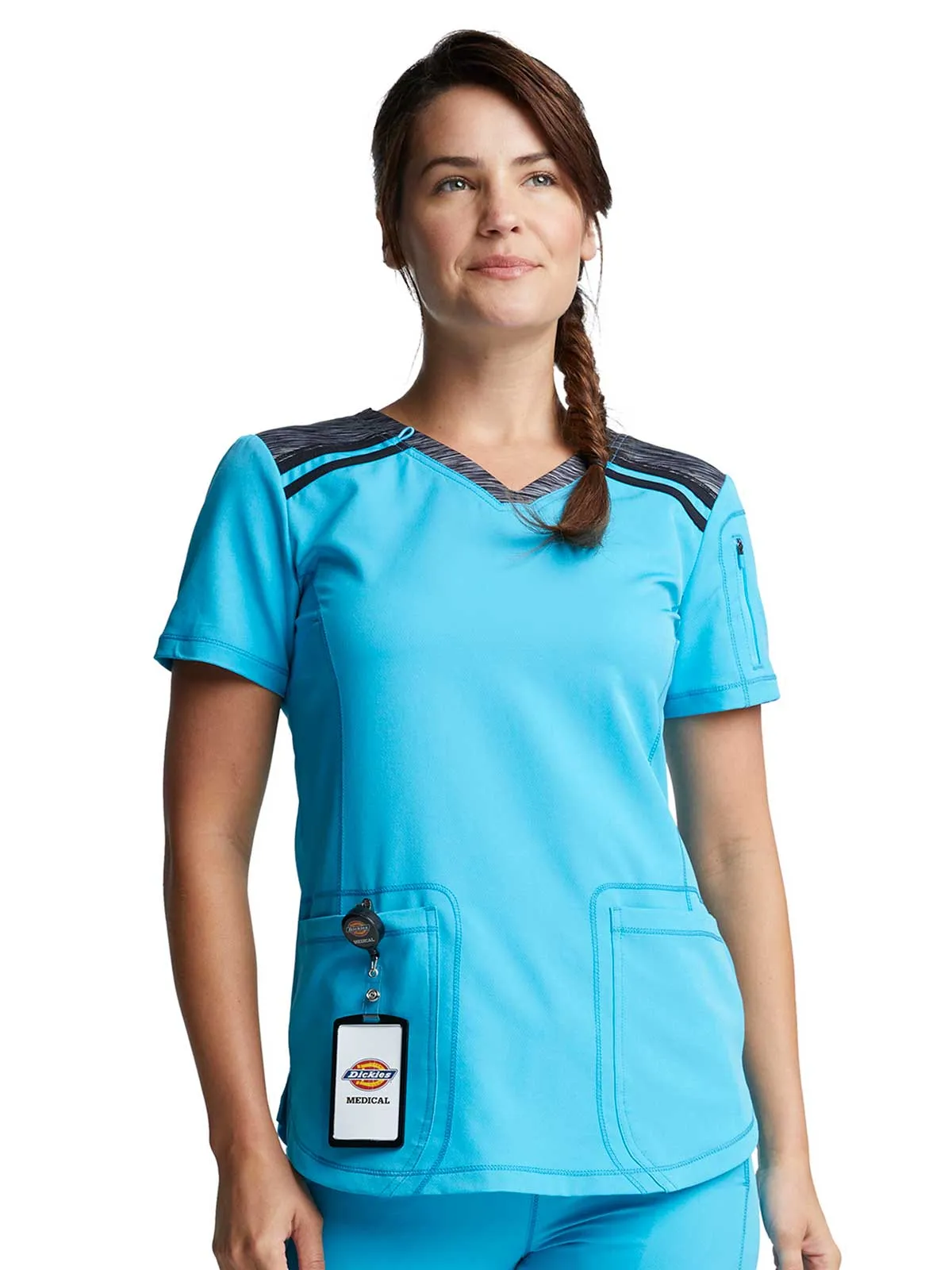 Dynamix -Women's V-Neck Solid Scrub Top