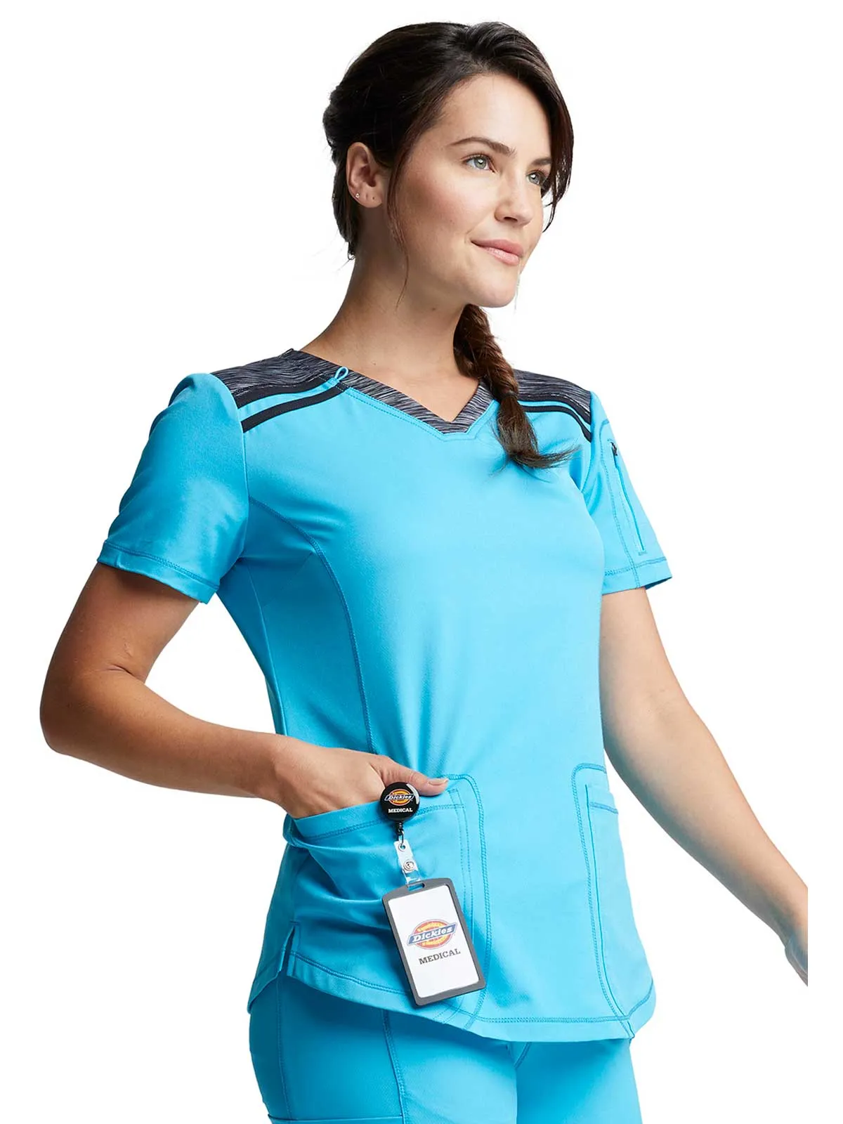 Dynamix -Women's V-Neck Solid Scrub Top