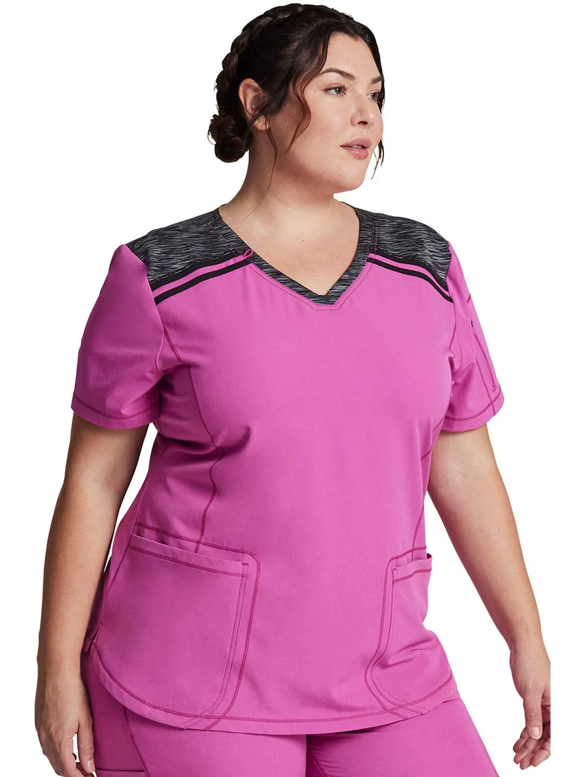 Dynamix -Women's V-Neck Solid Scrub Top