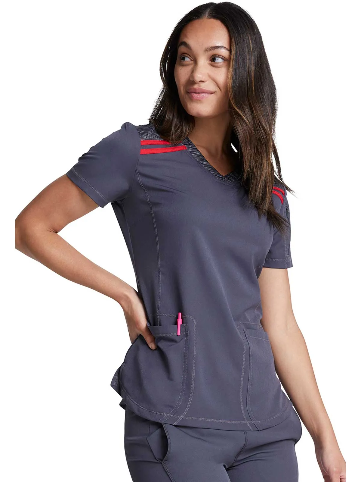 Dynamix -Women's V-Neck Solid Scrub Top