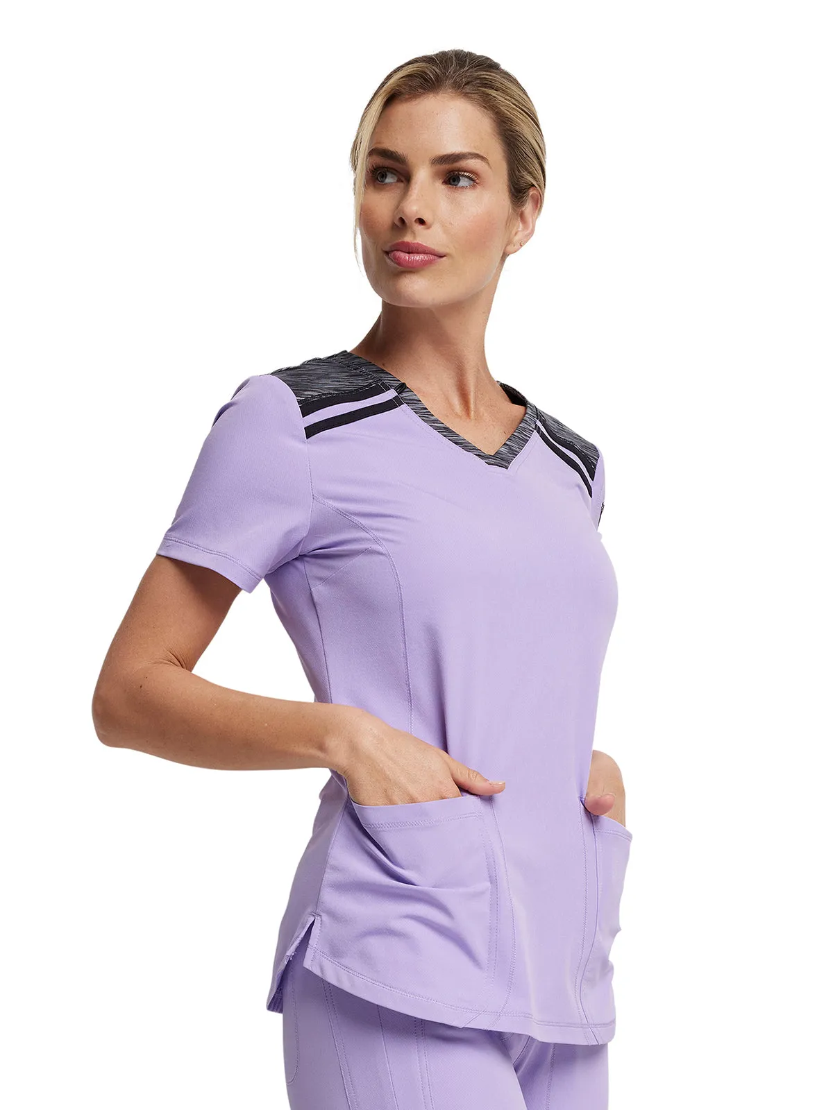 Dynamix -Women's V-Neck Solid Scrub Top