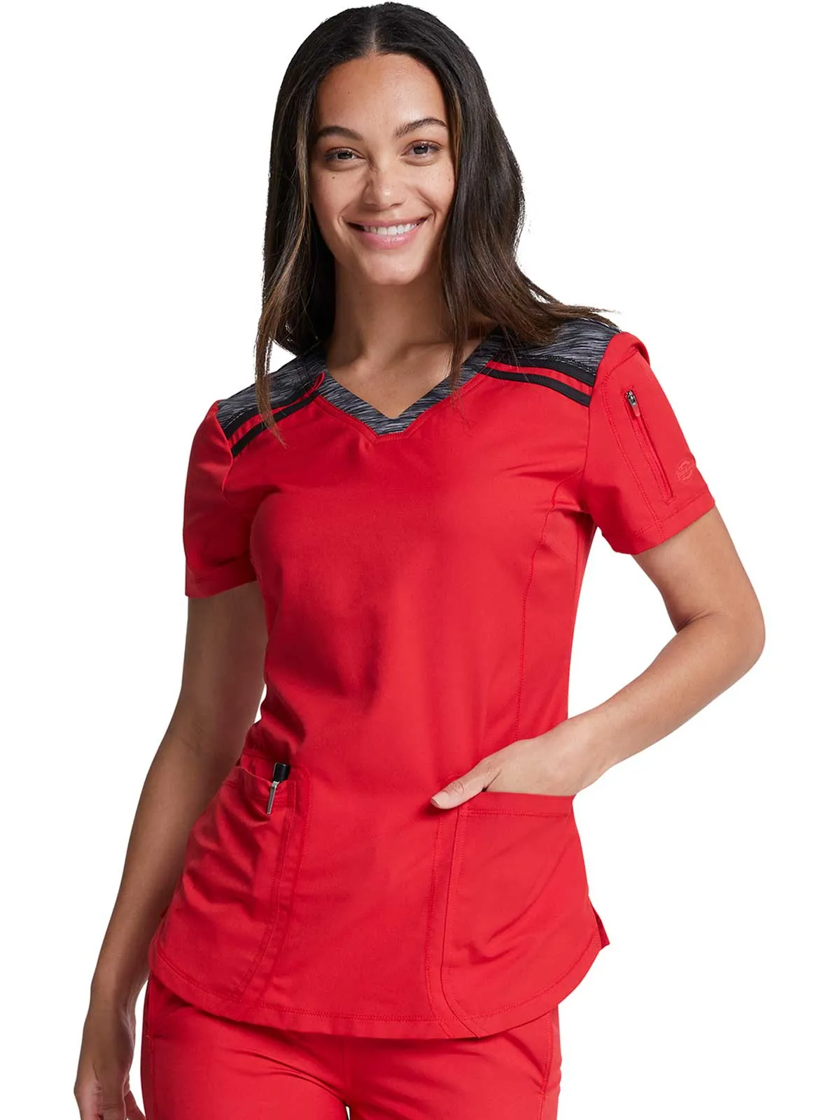 Dynamix -Women's V-Neck Solid Scrub Top