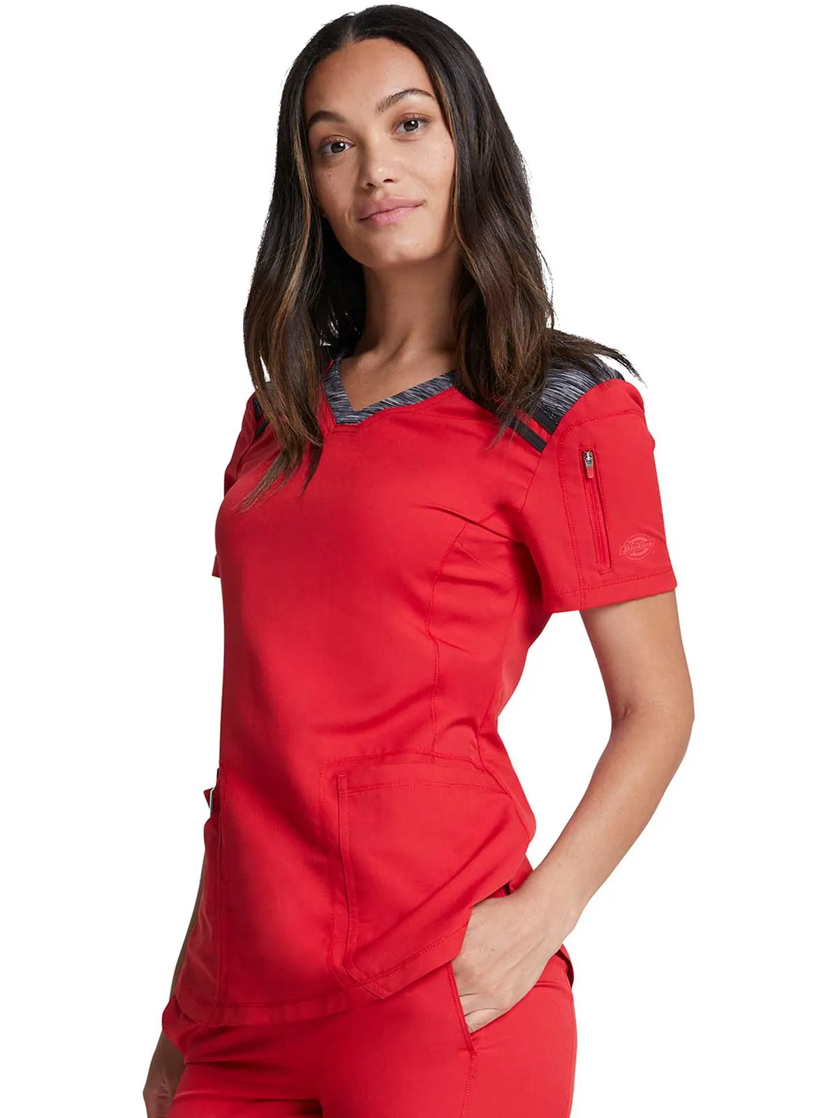 Dynamix -Women's V-Neck Solid Scrub Top